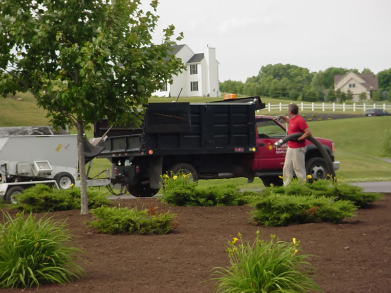 Mulch blowing services